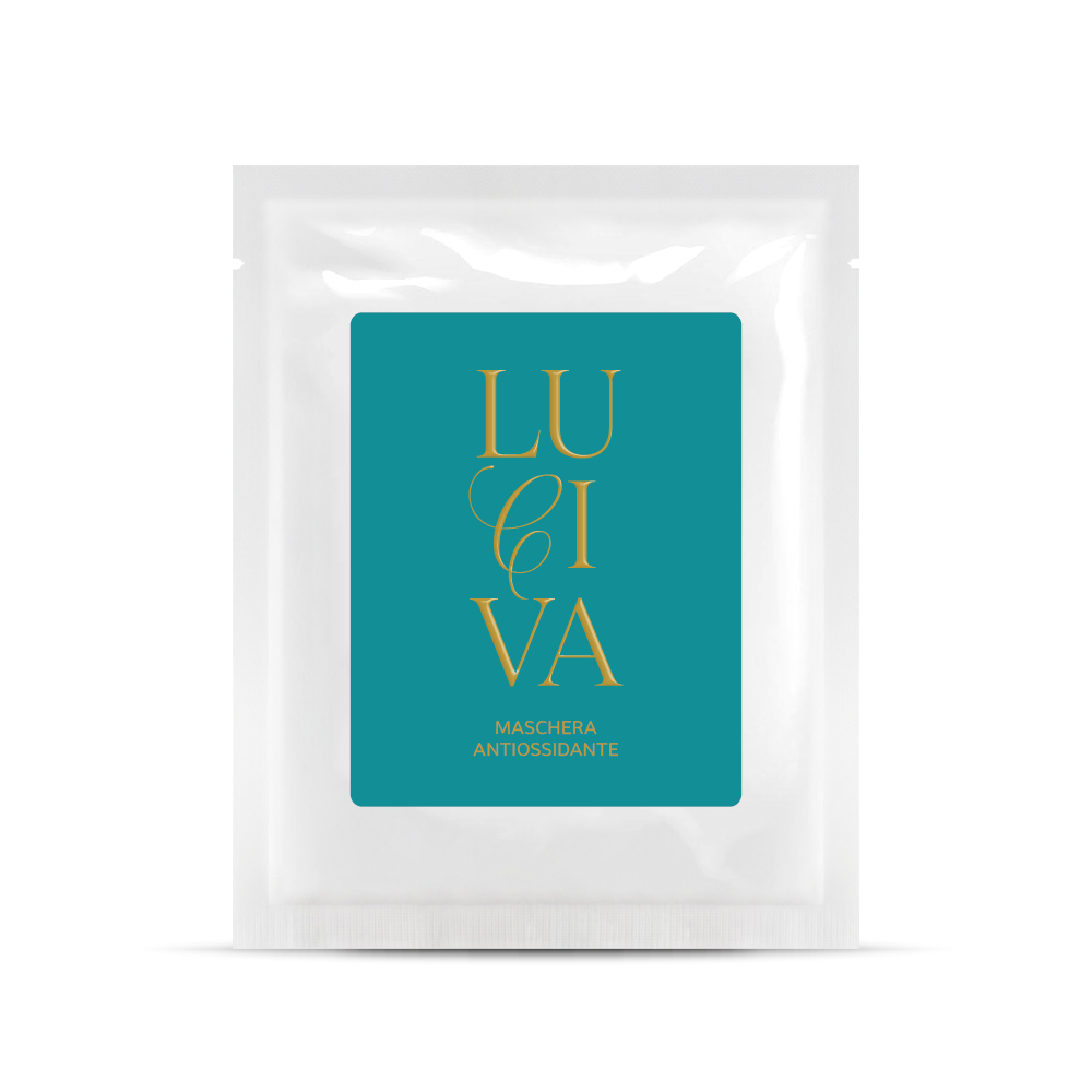 Maschera viso illuminante in tessuto con acido ialuronico